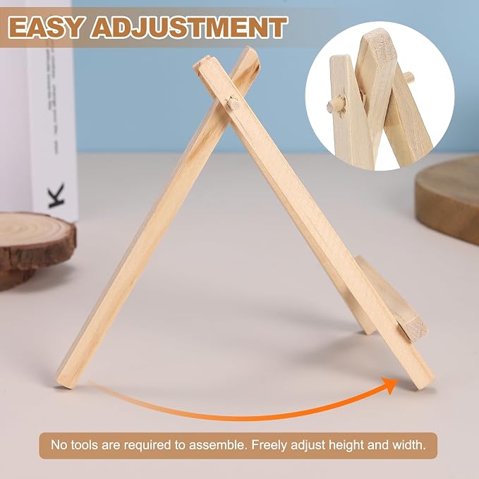 MECCANIXITY Mini Wood Display Easels, 5.9"x3.1"A-Frame Painting Tabletop Easels - Image 4