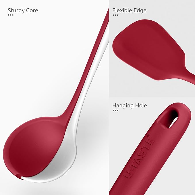 Silicone Kitchen Cooking Utensil Set: U-Taste High Heat Resistant 13.6in Long - Image 5