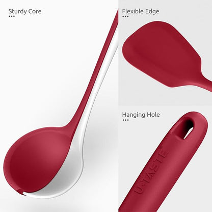 Silicone Kitchen Cooking Utensil Set: U-Taste High Heat Resistant 13.6in Long - Image 5