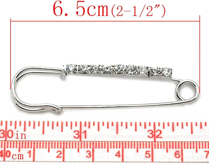 HOUSWEETY 10 Pcs Safety Pins Encrusted - Image 2