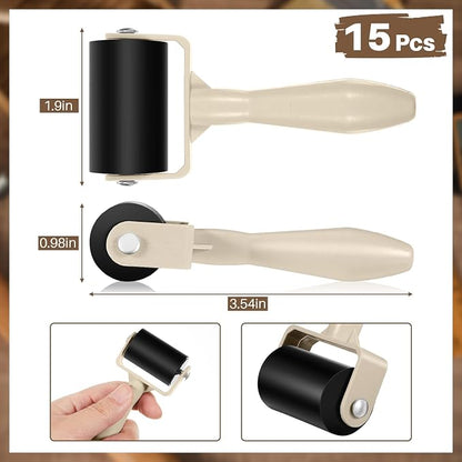 Frienda 15 Pcs Rubber Brayer Rollers 1.9 Inch Rubber Ink Roller - Image 2