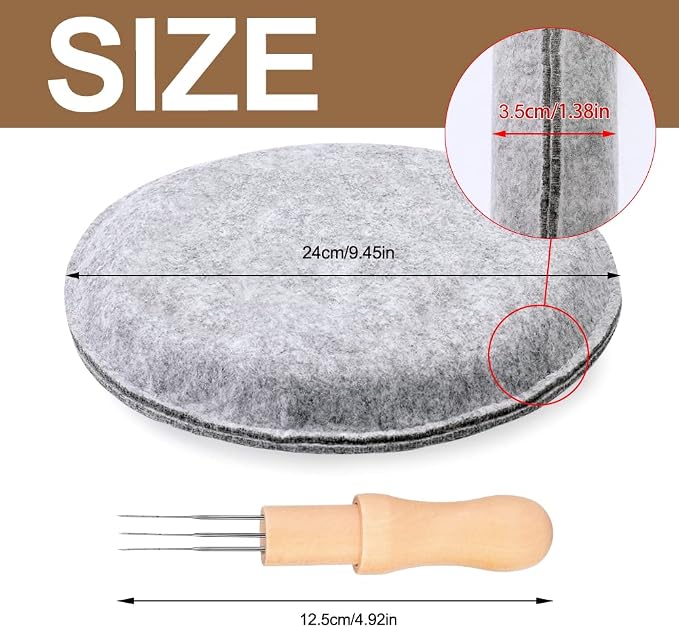 WONVOC Needle Felting Pad, 9.44 x 9.44 x 1.38 Inch - Image 2