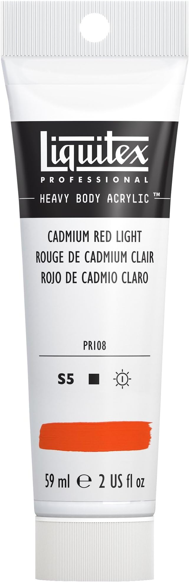 Liquitex Professional Heavy Body Acrylic Paint, 2-oz Tube, Cadmium Red Light by Liquitex
