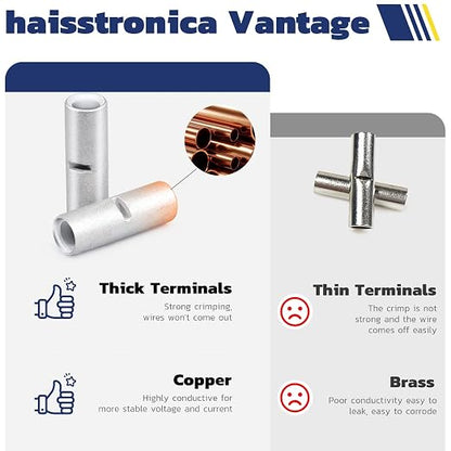 Haisstronica Non Insulated Butt Connectors Kit 420pcs Butt Connectors - Image 3