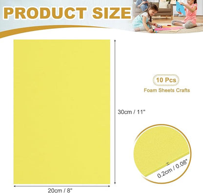 uxcell 10 Pcs Yellow EVA A4 Foam Sheets Crafts, 12 x 8 Inch Foam Paper - Image 2