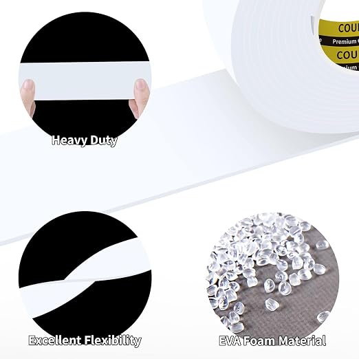 2Pack 2inX16.4FT Double Sided Foam Strip, EVA Foam Tape, Double Sided Sponge - Image 5