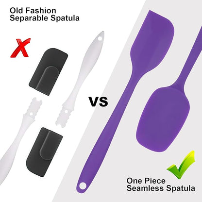 Silicone Spatulas Set, Rubber Spoon Spatula Heat Resistant Spoonula One Piece - Image 7