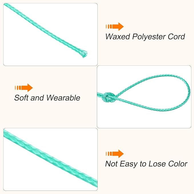 MECCANIXITY Waxed Cord 0.5mm Waxed Polyester Cord 175 Yard Wax String - Image 3