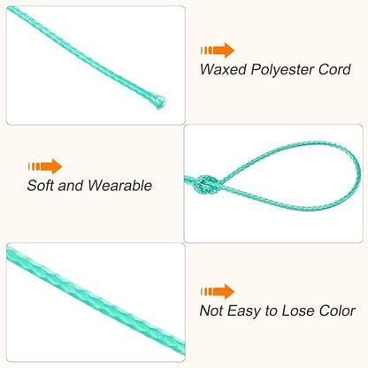 MECCANIXITY Waxed Cord 0.5mm Waxed Polyester Cord 175 Yard Wax String - Image 3