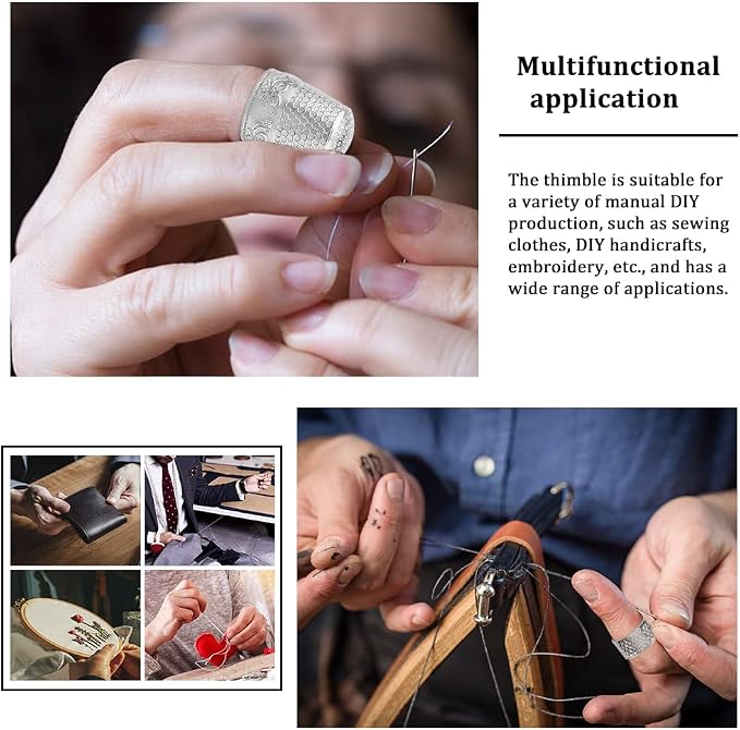 10pcs Hand-Working Sewing Thimble, Metal Finger Shield Ring, Leather Coin - Image 7