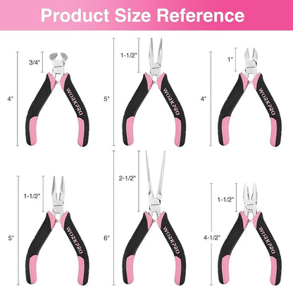 WORKPRO 6-Piece Mini Pliers Set, Needle Nose, Long Nose, Bent Nose, End Cutting - Image 8