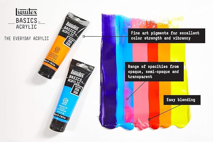 Liquitex BASICS Acrylic Paint, 250ml Tube, Titanium White - Image 4