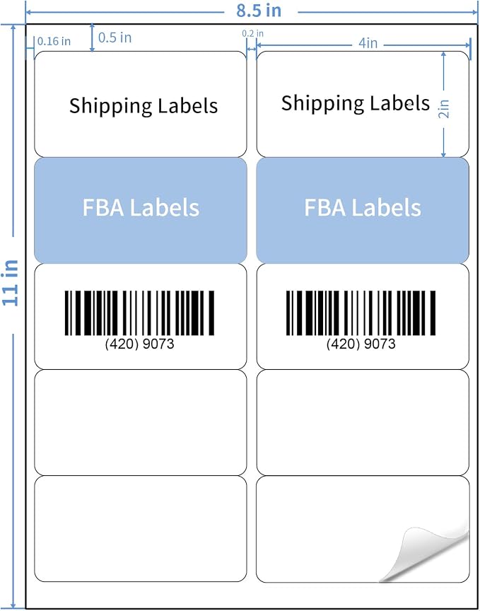 2" x 4" Address Labels Sticker Paper - Image 2