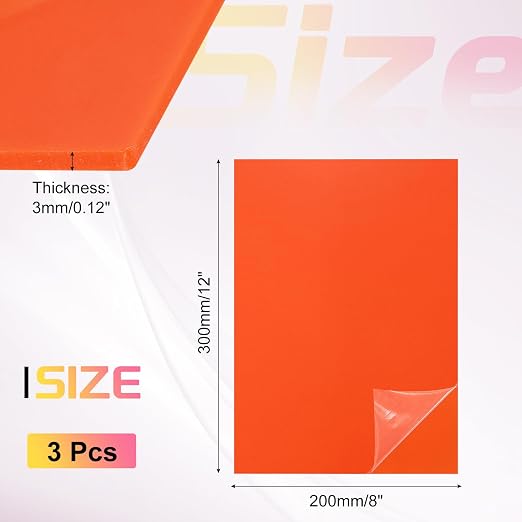 uxcell 3Pcs Acrylic Sheets 12x8 Inch Acrylic Panel 1/8 Inch-3mm Plastic Board - Image 2