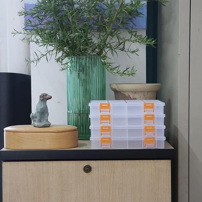 BangQiao 4 Pack 12 Grids Clear Plastic Storage Box - Image 6