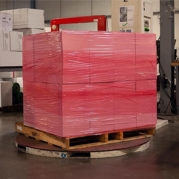 PSBM Red Stretch Wrap, 15 Inch x 1476 Feet, 144 Pack, Tinted Pre-Stretched - Image 6
