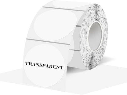 Round Transparent Thermal Label Stickers- 1.5 Inch, Round Clear Self-Adhesive by Unknown