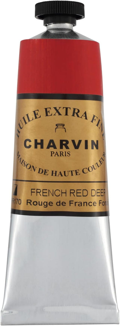 Charvin Extra Fine Oil Paint, French Red Deep 60 ml - Image 2