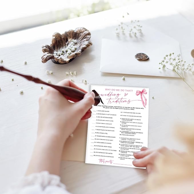 Bridal Shower Games Cards, Wedding Traditions Why Do We Do That, 25 Cards - Image 4