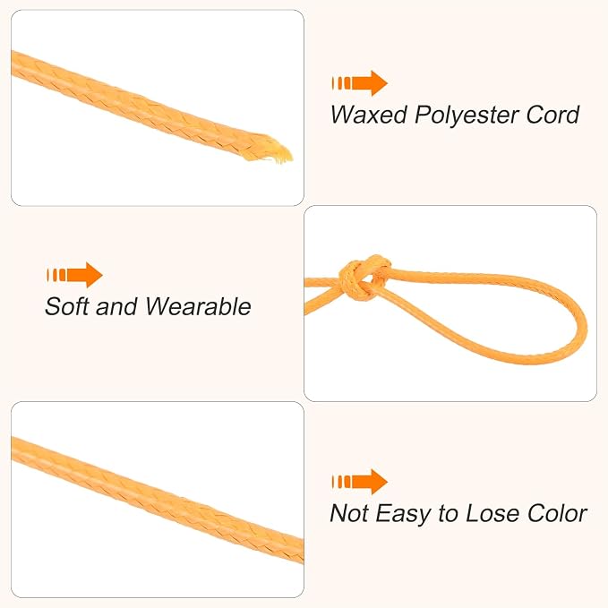 MECCANIXITY Waxed Cord 1.2mm Waxed Polyester Cord 175 Yard Wax String - Image 3