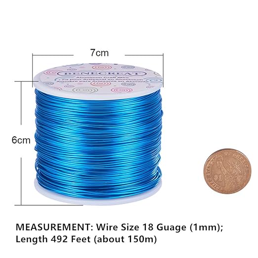 BENECREAT 18 Gauge Jewelry Craft Aluminum Wire 492 Feet Bendable Metal - Image 2
