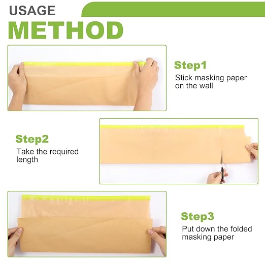 2 Roll 12Inchx50Feet Pre-Taped Masking Paper Roll - Image 3
