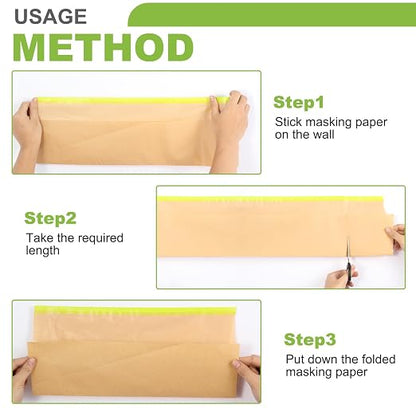 2 Roll 12Inchx50Feet Pre-Taped Masking Paper Roll - Image 3