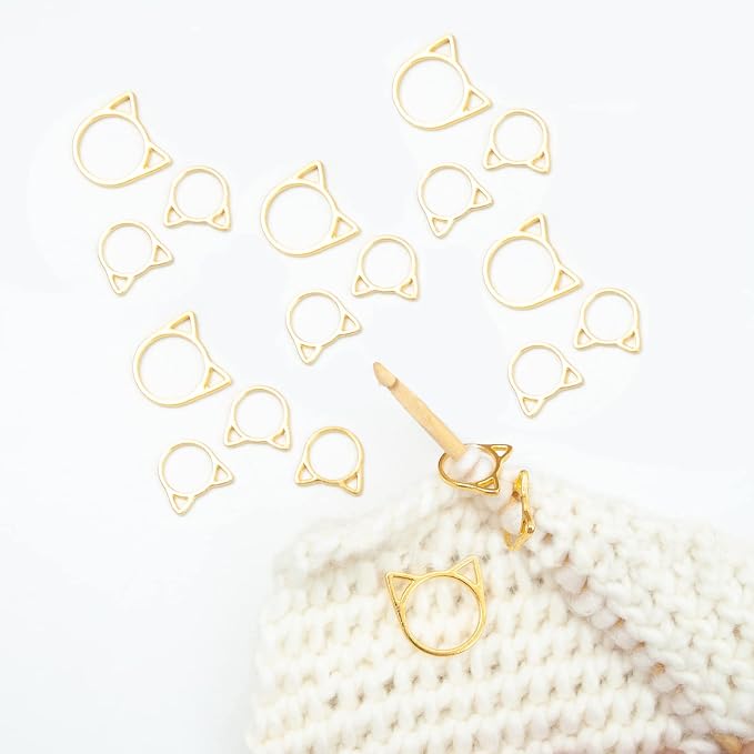 Hilsayum 30PCS Cat Stitch Marker Knitting Stitch Markers Metal Crochet Markers - Image 7