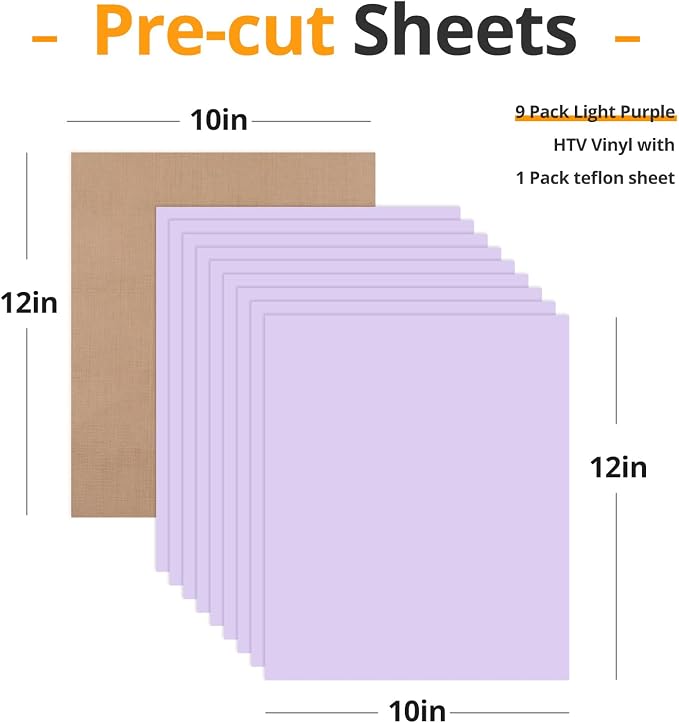 HTVRONT Light Purple Heat Transfer Vinyl Bundle - Image 2