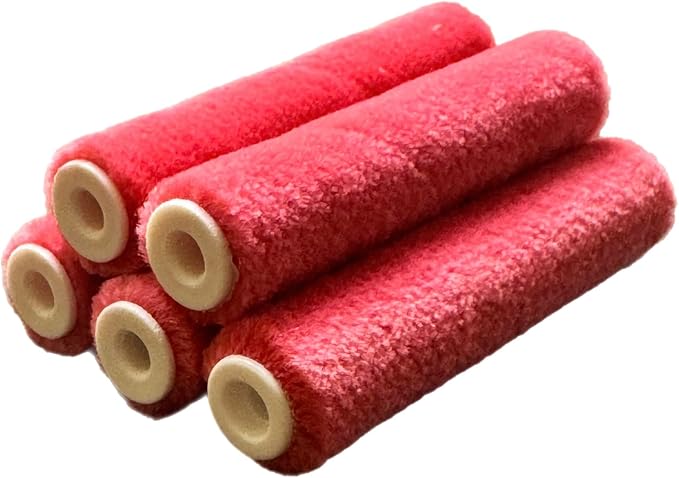 Premium 4-Inch Mohair Mini Paint Roller 6pc Set. 4" Mini Roller Frame + 5 Pack - Image 2
