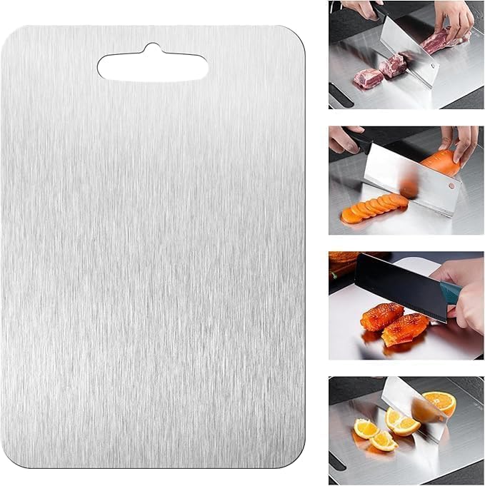 Cutting Board Double Sided, Large Size+Small Size, Food Grade Stainless steel - Image 8
