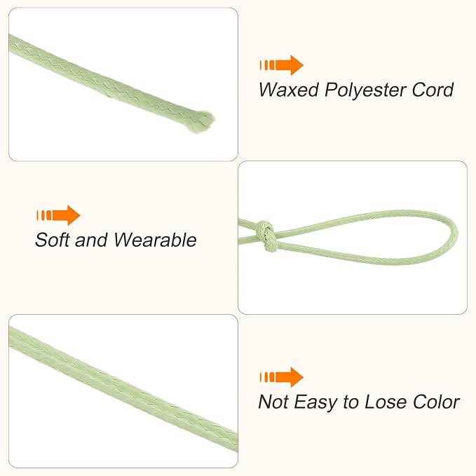 MECCANIXITY Waxed Cord 2mm Waxed Polyester Cord 98 Yard Wax String - Image 3