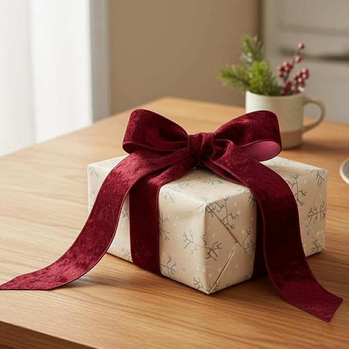 Wine Velvet Ribbon 2.5 Inch x 10 Yards - Image 5