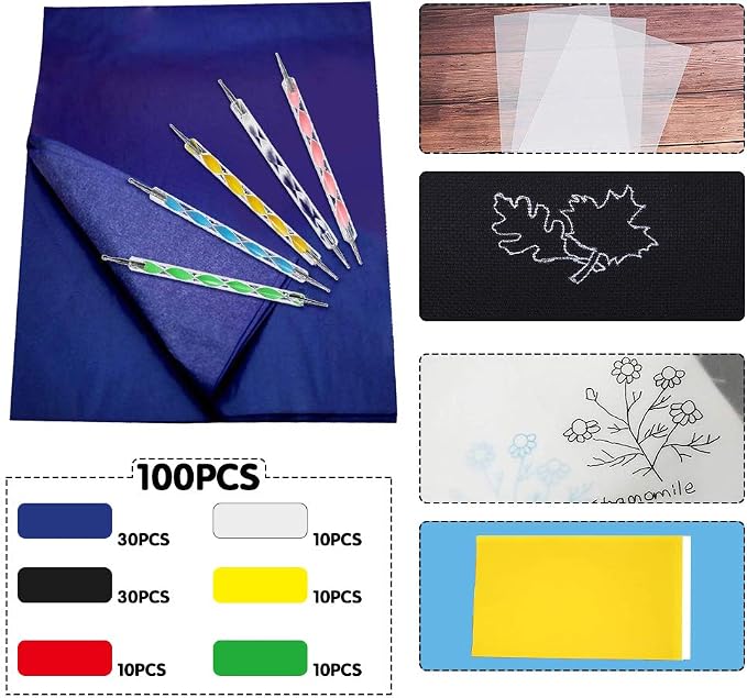 100 Sheets Carbon Transfer Paper, Tracing Paper Carbon Graphite Copy Paper - Image 2