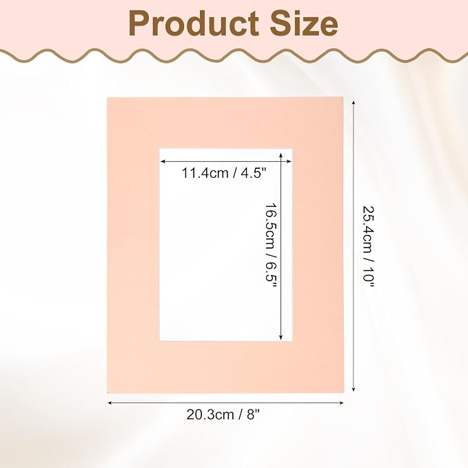 Picture Mats, 8 x 10 for 5 x 7 Pictures Acid Free White Core Bevel Cut Frame - Image 2