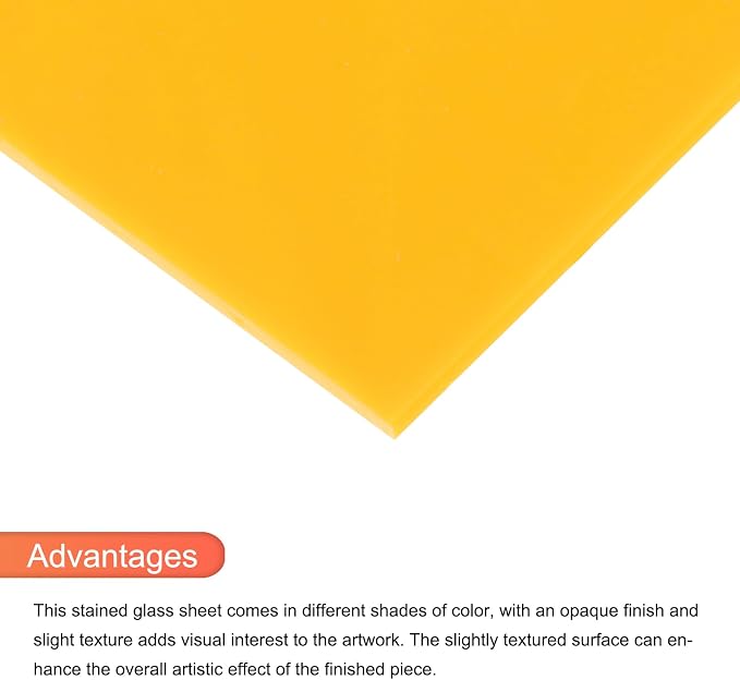 MECCANIXITY 2 Pcs Stained Glass Sheet Mosaic Tile 7.9 Inch x 5.9 Inch Lemon - Image 4