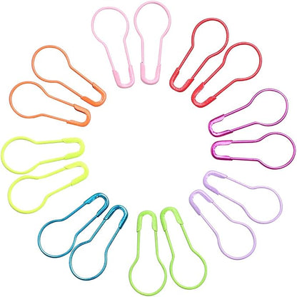 Colorful Metal Knitting Pins Stitch Markers Pear Shape Safety Pins - Image 6