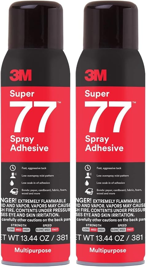 3M Super 77 Multipurpose Permanent Spray Adhesive Glue, Net Wt 13.44 oz by 3MIndustrial