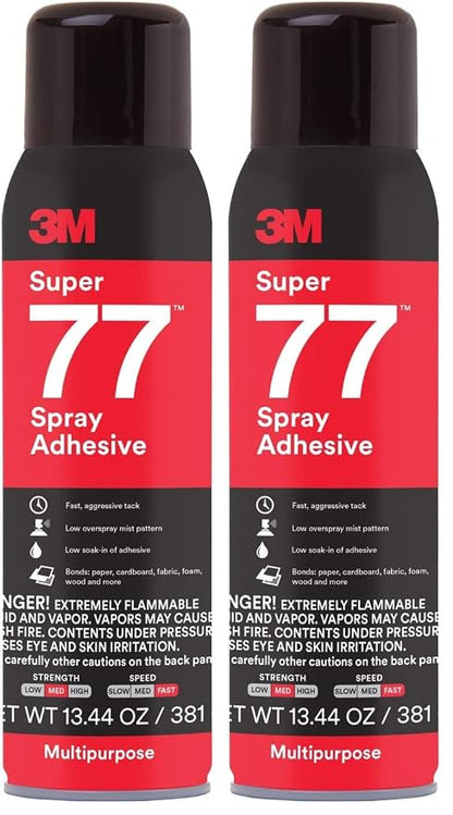 3M Super 77 Multipurpose Permanent Spray Adhesive Glue, Net Wt 13.44 oz by 3MIndustrial