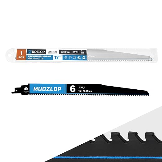 1 Pack 12 inch Reciprocating Saw Blades Set，6 TPI High Carbon Saw Blades by Unknown
