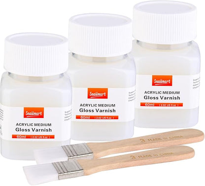 3Pcs Gloss Varnish for Acrylic Painting, 180ml Acrylic Varnish Clear Coat - Image 8