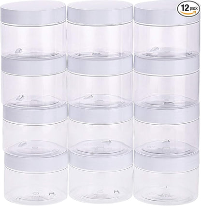 SATINIOR 12 Pack 6 oz Plastic Container Jars by SATINIOR