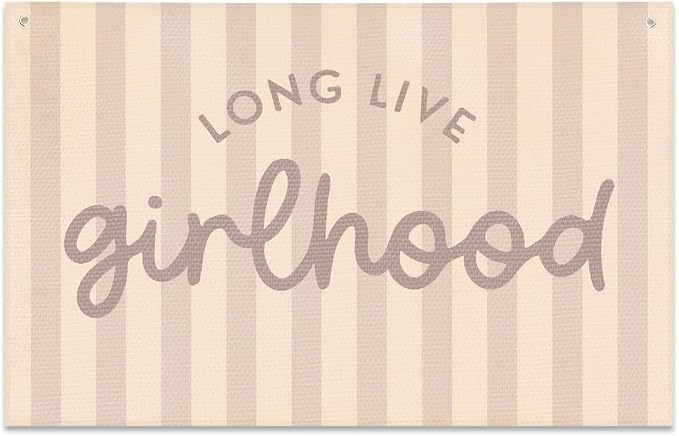 Long Live Girlhood Banner, Playroom Banner, Canvas Wall Hanging Flag Decor by JIUWEIHU