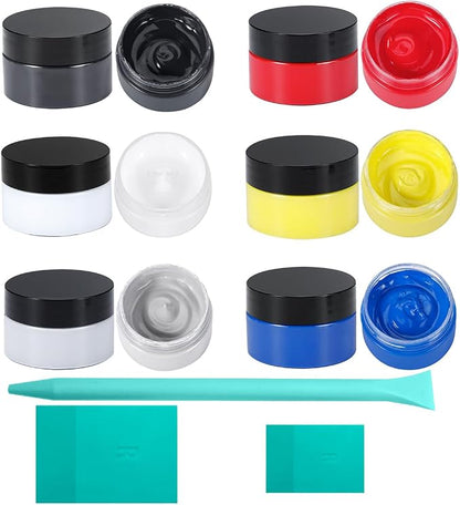 6PCS Chalk Paste with 3 Mini Squeegee, Screen Printing Ink, Chalk Paste by BOOLOOEN