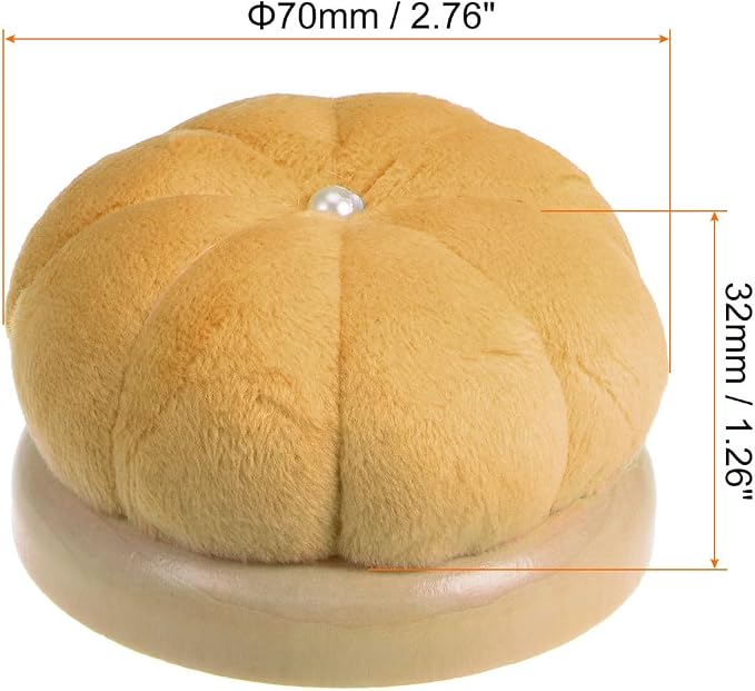 HARFINGTON Wooden Base Needle Pincushions Japanese Style Pin Cushions Round Pin - Image 2