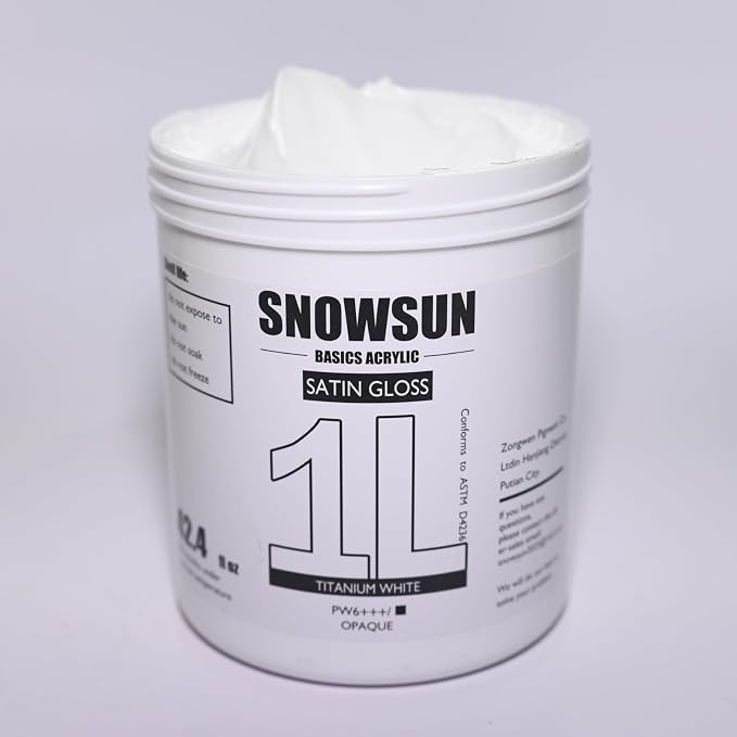 SNOWSUN Basics Titanium White Acrylic Paints, Large Bulk Acrylic Paint Non - Image 2