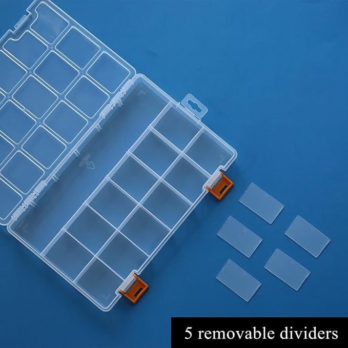 BangQiao 4 Pack 18 Grids Clear Plastic Storage Box - Image 4