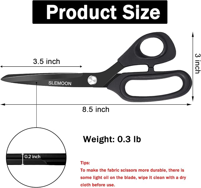 8.5 Inch Tailor Scissors All Purpose, Heavy Duty Premium Stainless Steel - Image 7