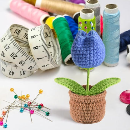 Tulip Pin Cushion, Handmade Knitted Pincushions, Cute Pin Cushions Needle - Image 4