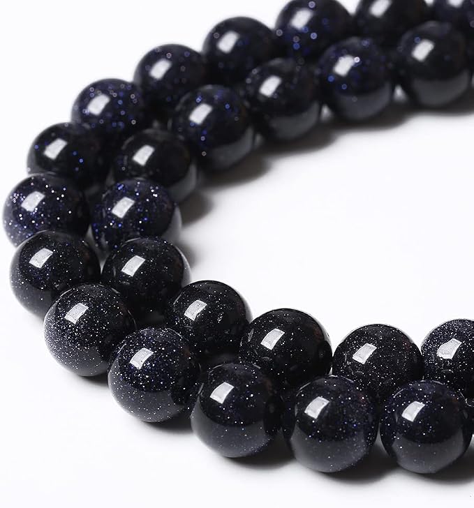 90PCS 4mm Starry Blue Sandstone Gemstone Beads Beads Natural Stone Round Loose - Image 4